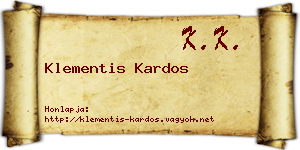 Klementis Kardos névjegykártya